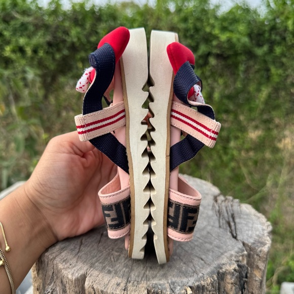 FENDI Kids' Ff Logo Sandals In Pink 9.5 - Picture 7 of 8